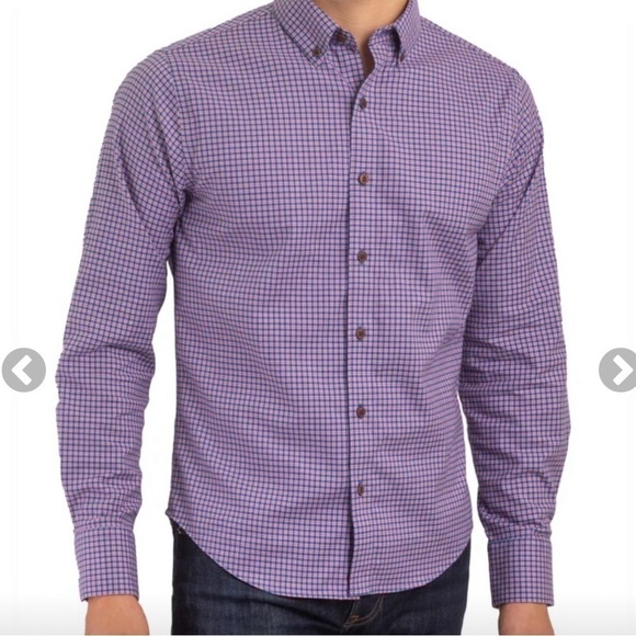 Twillory Untuck(able) Blue Red Appalachia Check Button Down Shirt - Picture 1 of 9